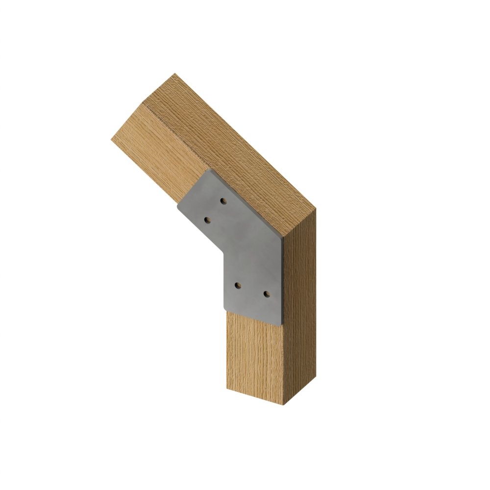 Brackets staal 2-weg hoek 45⁰ - Afbeelding 2