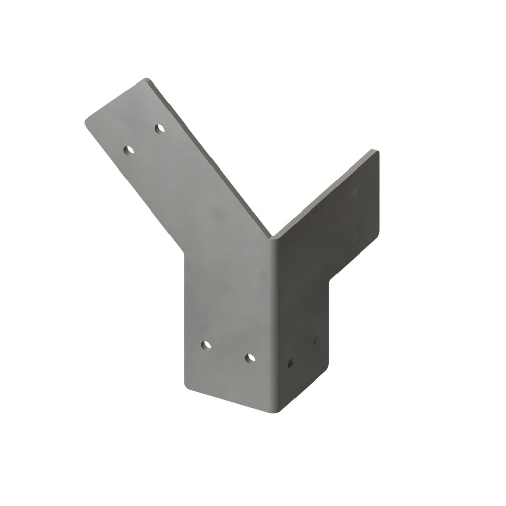 Brackets staal 3-weg hoek 90⁰-45⁰ gebogen links