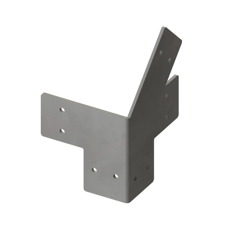 Brackets staal 4-weg hoek 90⁰-45⁰ gebogen rechts
