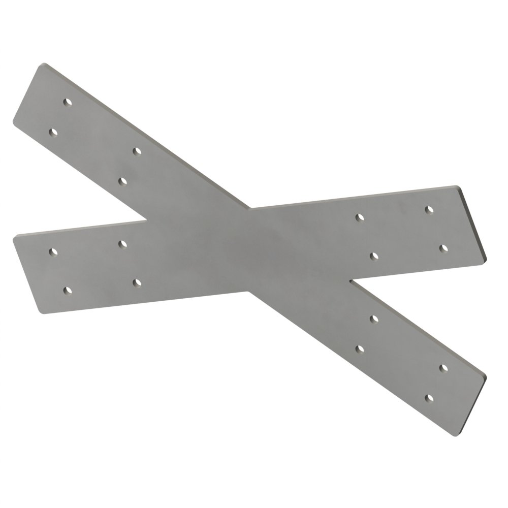 Brackets staal 4-weg kruis 45⁰ lang