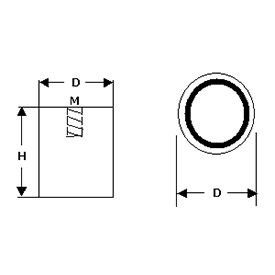 Alnico busmagneet roodgelakt staal met draadgat - Afbeelding 2