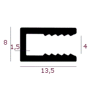 Aluminium U-profiel (model 2)