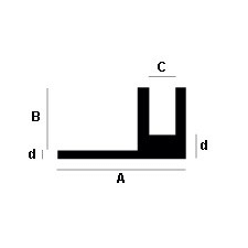 Aluminium plaateindprofiel (speciale U)