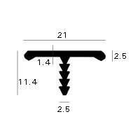 Aluminium tafelrandprofiel (model 2)