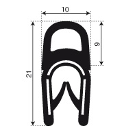 Rubber klemprofiel (model 1)