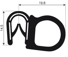 Rubber klemprofiel (model 7)