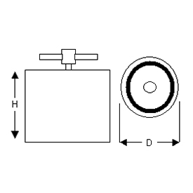 Alnico busmagneet roodgelakt knopmagneet staal met afdruk