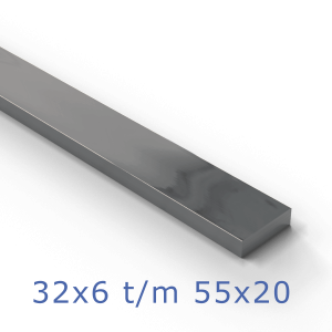 Staal platstaf blank 37K midden