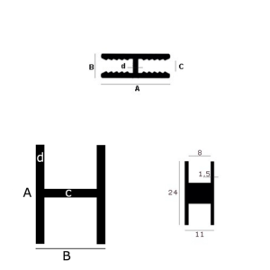 Aluminium H-profielen